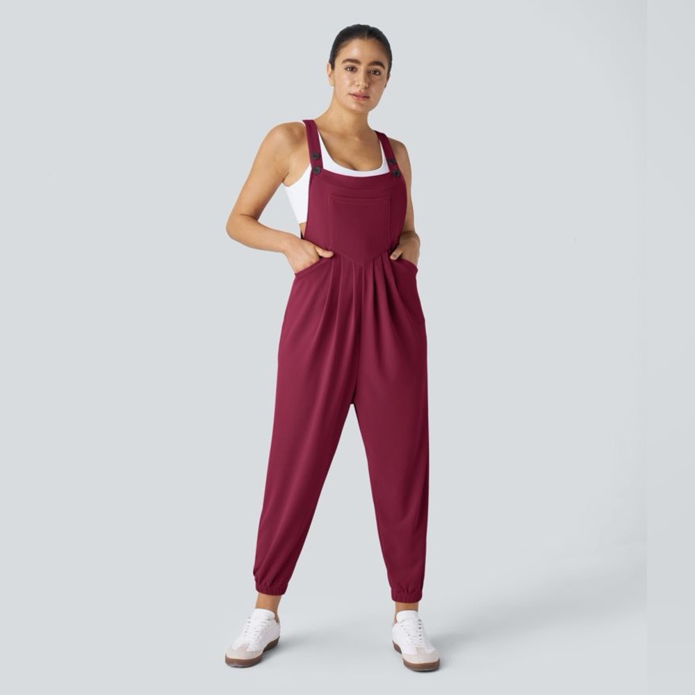 Halara Women’s Pocket Waffle Casual Jogger Overalls - Picture 8 of 14